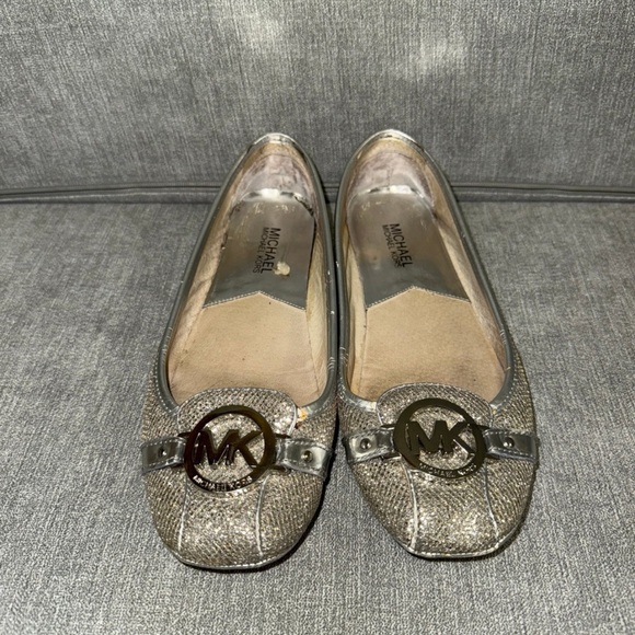 MICHAEL Michael Kors Shoes - Michael Kors MK silver Ballet Flats Sandals